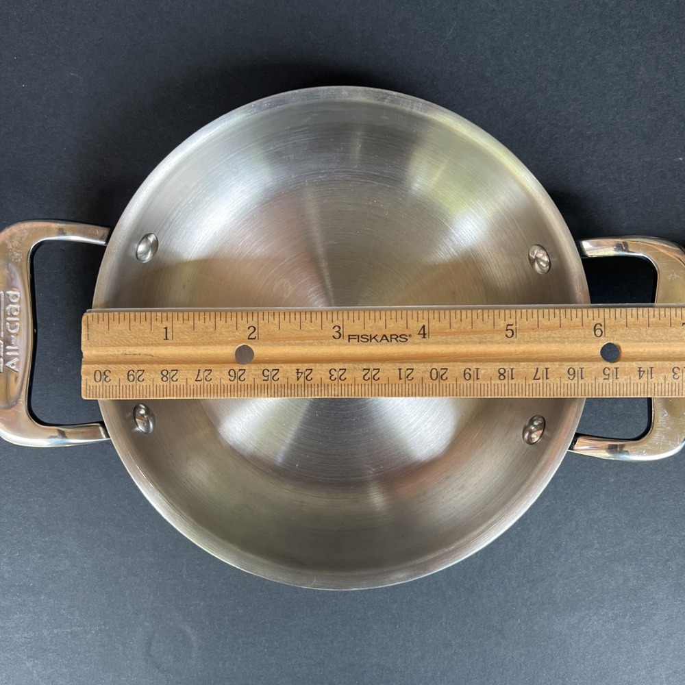 All-Clad 6"  Mini Gratin Pan x2 Double Handle Stainless Steel Oven Broiler Safe - Picture 11 of 13